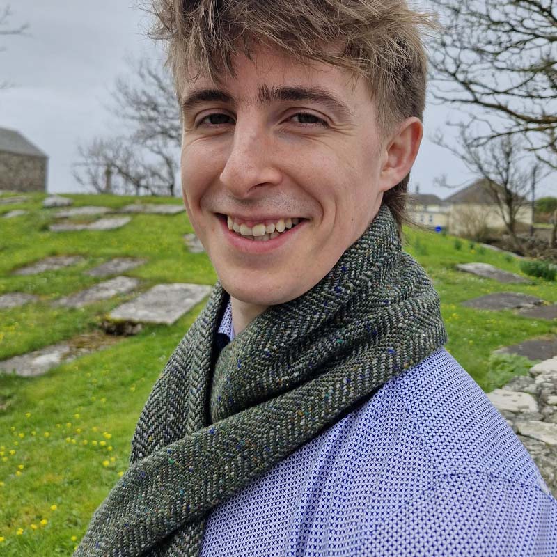 Cormac wearing a scarf